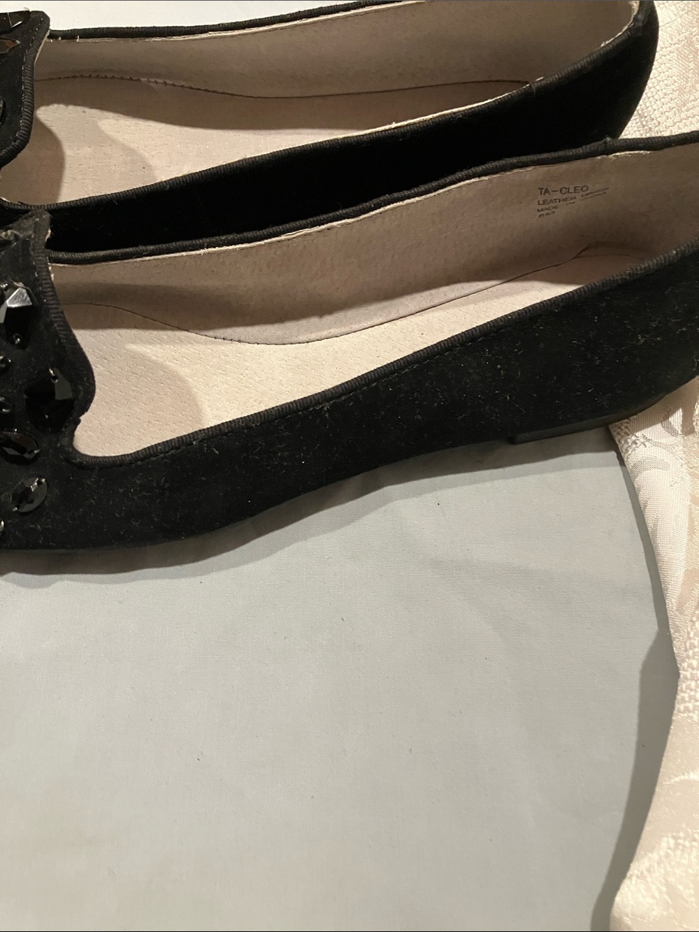 Tahari Black Jeweled Slip-On Loafers - Picture 12 of 14